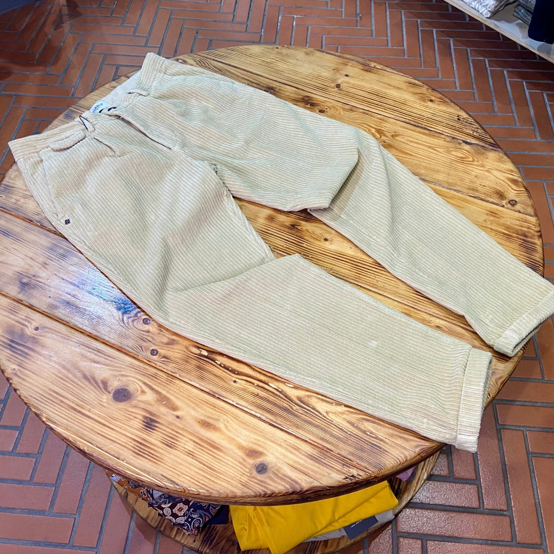 PANTALONE ONE PINCE VELLUTO BEIGE