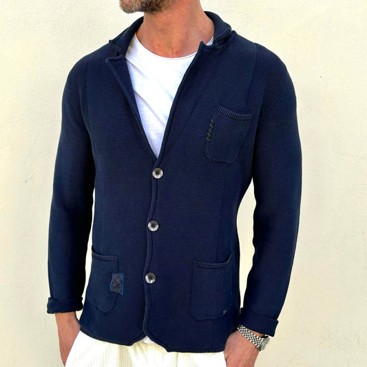 BLAZER MAGLIA LINKS COTONE MARKUP-BLUE