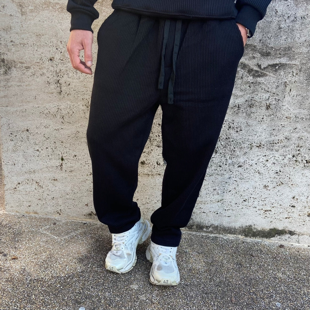 Jogger in maglia strutturati NERO