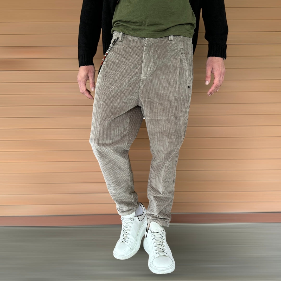 Pantaloni FRANCYS wide fit in velluto a coste